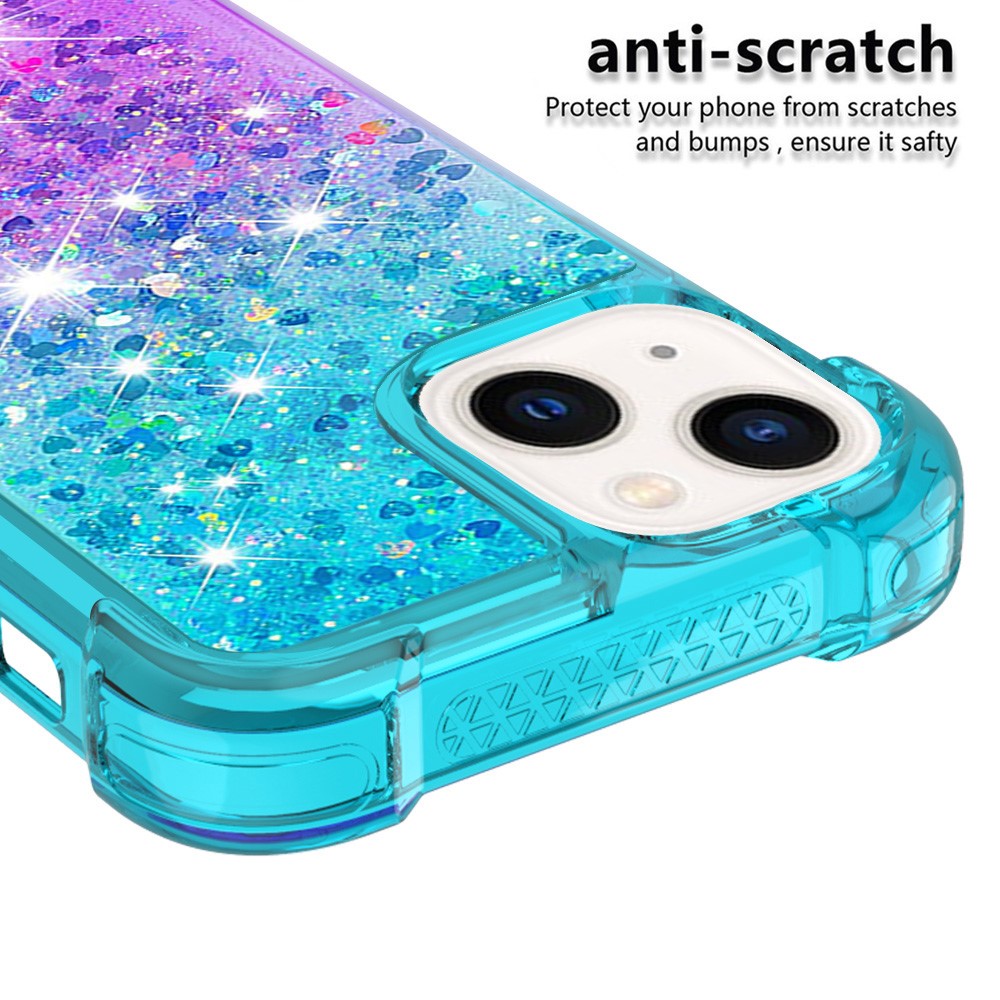 For iPhone 15 TPU Case Gradient Quicksand Phone Back Cover
