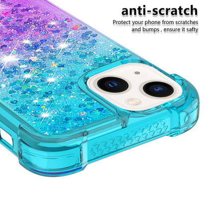 For iPhone 15 TPU Case Gradient Quicksand Phone Back Cover