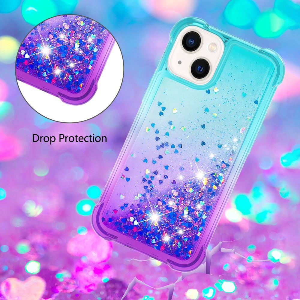 For iPhone 15 TPU Case Gradient Quicksand Phone Back Cover