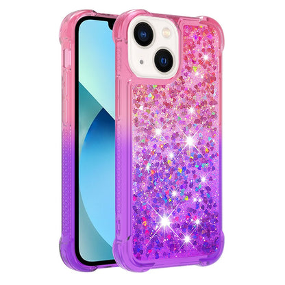 For iPhone 15 TPU Case Gradient Quicksand Phone Back Cover