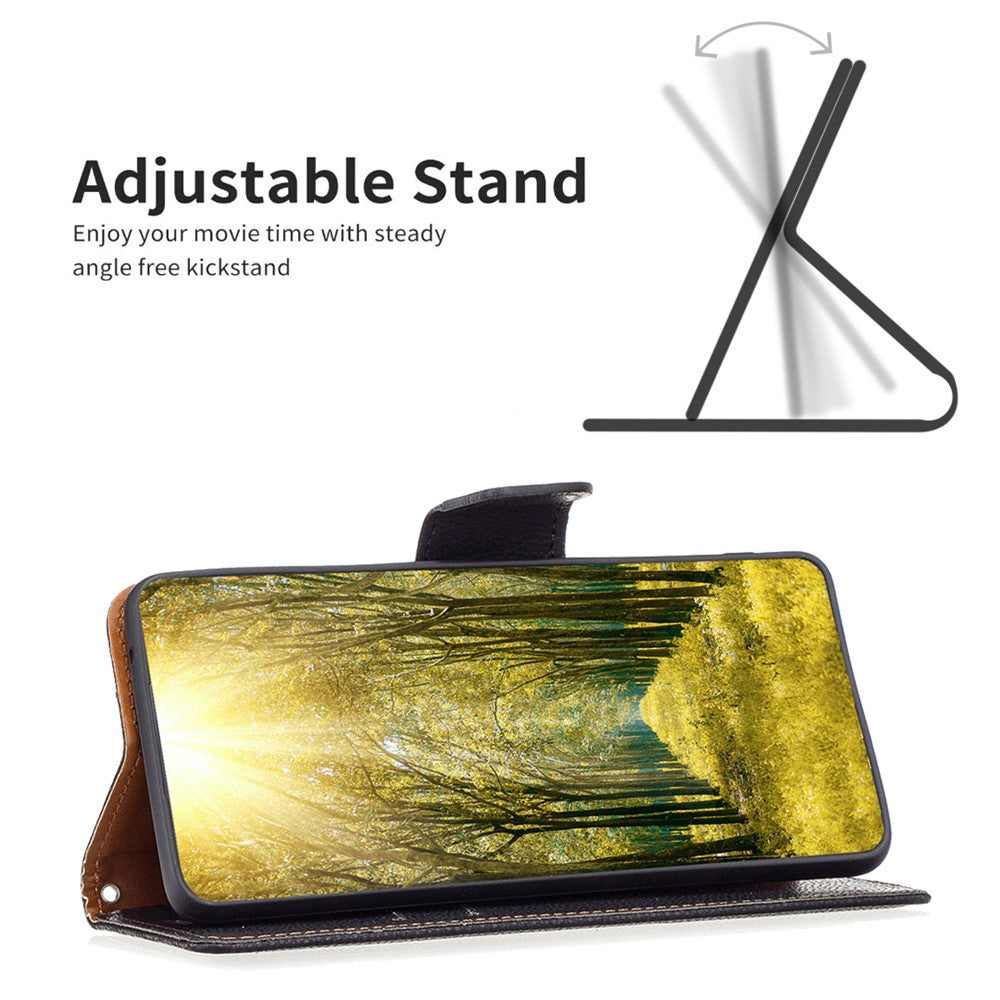 For iPhone 15 Wallet Case with Wrist Strap Litchi Texture Leather Phone Stand Cover