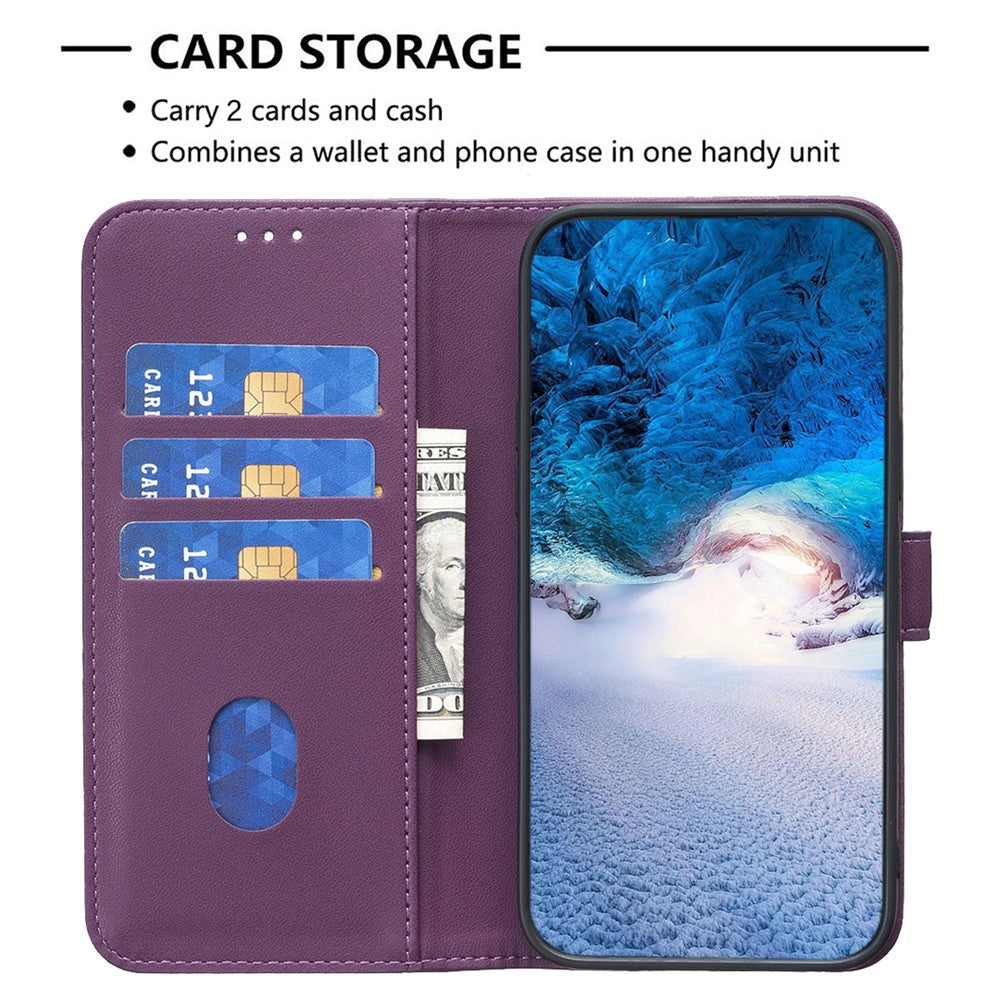 BINFEN COLOR BF17 For iPhone 15 Plus TPU+PU Leather Phone Cover Stand Design Wallet Case