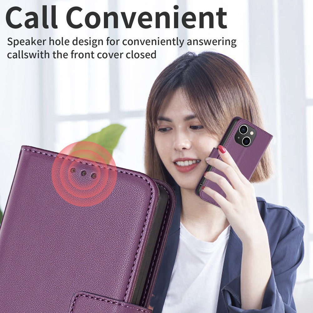 BINFEN COLOR BF17 For iPhone 15 Plus TPU+PU Leather Phone Cover Stand Design Wallet Case