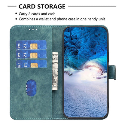 For iPhone 15 Pro Mobile Phone Stand Case Wallet Imprinted Rhombus PU Leather Anti-Drop Phone Cover