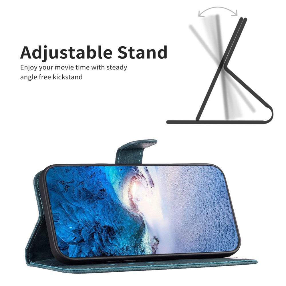 For iPhone 15 Pro Mobile Phone Stand Case Wallet Imprinted Rhombus PU Leather Anti-Drop Phone Cover