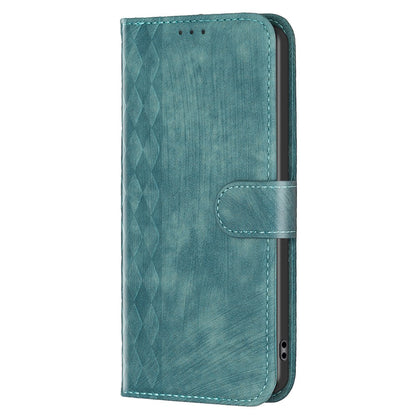 For iPhone 15 Pro Mobile Phone Stand Case Wallet Imprinted Rhombus PU Leather Anti-Drop Phone Cover