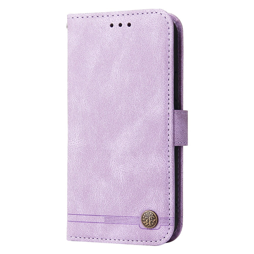 For iPhone 15 Plus Leather Wallet Cases Skin Touch Phone Cover Stand with Strap