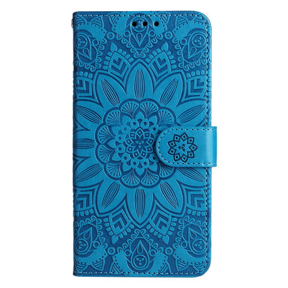 For iPhone 15 Plus Shockproof Sunflower Imprinted Stand PU Leather Cover Wallet Case