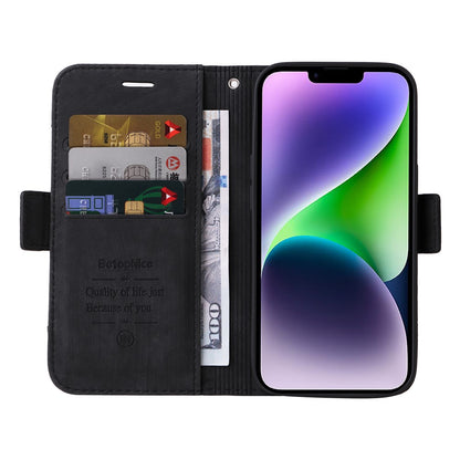BETOPNICE 001 For iPhone 15 Plus Shockproof PU Leather Stand Cover Multifunction Wallet Cell Phone Case