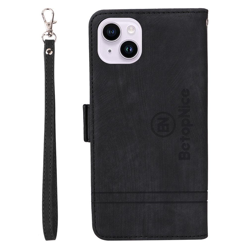 BETOPNICE 001 For iPhone 15 Plus Shockproof PU Leather Stand Cover Multifunction Wallet Cell Phone Case
