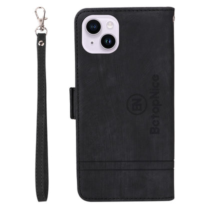 BETOPNICE 001 For iPhone 15 Plus Shockproof PU Leather Stand Cover Multifunction Wallet Cell Phone Case
