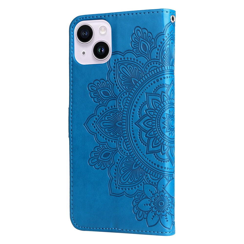 For iPhone 15 Plus Case Floral Pattern PU Leather Wallet Stand Phone Cover