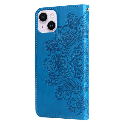 For iPhone 15 Plus Case Floral Pattern PU Leather Wallet Stand Phone Cover