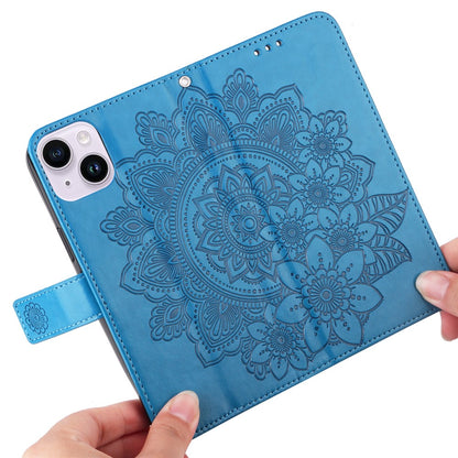 For iPhone 15 Plus Case Floral Pattern PU Leather Wallet Stand Phone Cover