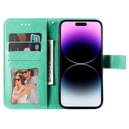For iPhone 15 Pro Max Case Floral Pattern PU Leather Wallet Stand Phone Cover