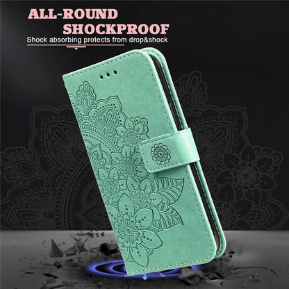 For iPhone 15 Pro Max Case Floral Pattern PU Leather Wallet Stand Phone Cover