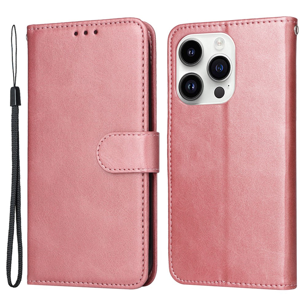 For iPhone 15 Pro Max Shockproof  Calf Texture Flip Shell PU Leather Wallet Phone Case Stand Cover