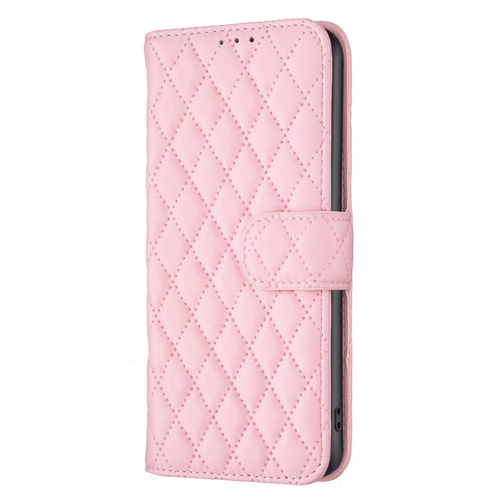 BINFEN COLOR BF Style-14 for iPhone 15 Anti-Scratch Cell Phone Shell Imprinted Stand Leather Wallet Smartphone Cover