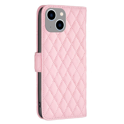BINFEN COLOR BF Style-14 for iPhone 15 Anti-Scratch Cell Phone Shell Imprinted Stand Leather Wallet Smartphone Cover