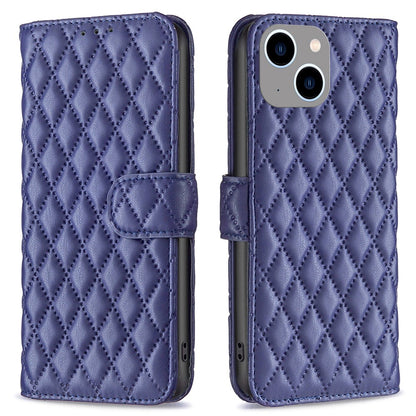 BINFEN COLOR BF Style-14 for iPhone 15 Anti-Scratch Cell Phone Shell Imprinted Stand Leather Wallet Smartphone Cover