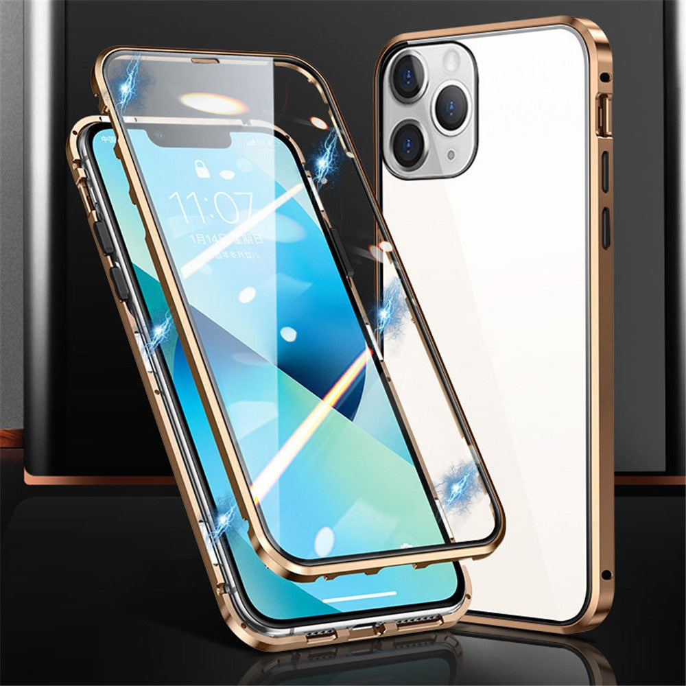 For iPhone 15 Pro Max Full Body Case Magnetic Tempered Glass Double-Sided Phone Case