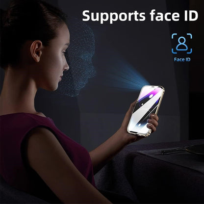 For iPhone 15 Pro Max Full Body Case Magnetic Tempered Glass Double-Sided Phone Case