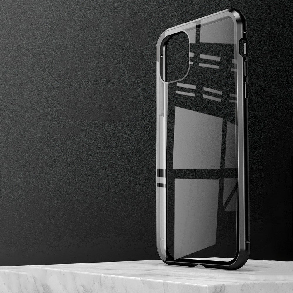 For iPhone 15 Pro Max Full Body Case Magnetic Tempered Glass Double-Sided Phone Case