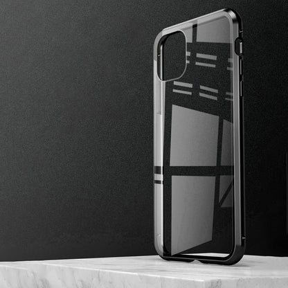 For iPhone 15 Pro Max Full Body Case Magnetic Tempered Glass Double-Sided Phone Case