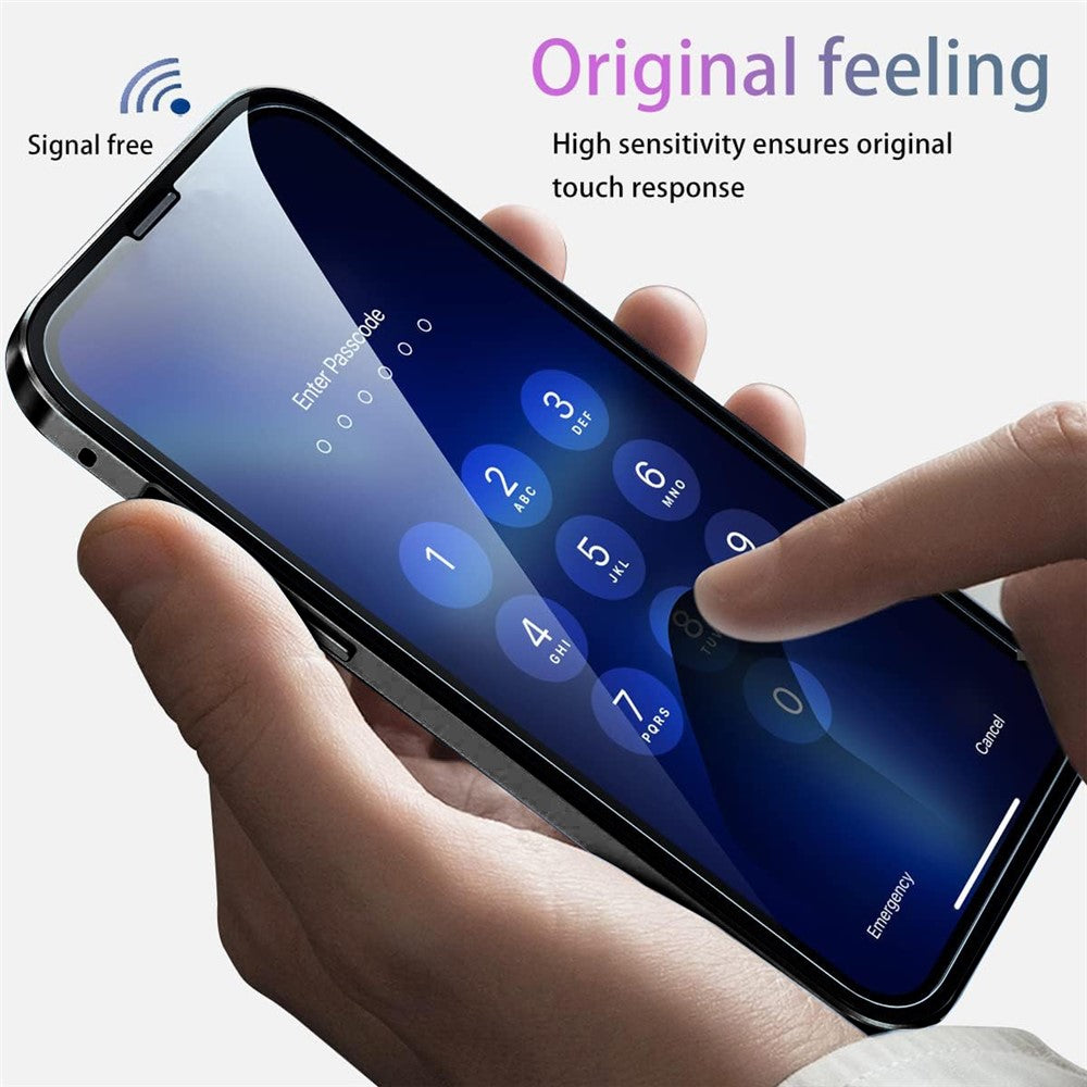 For iPhone 15 Pro Max Full Body Case Magnetic Tempered Glass Double-Sided Phone Case