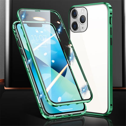 For iPhone 15 Pro Max Full Body Case Magnetic Tempered Glass Double-Sided Phone Case