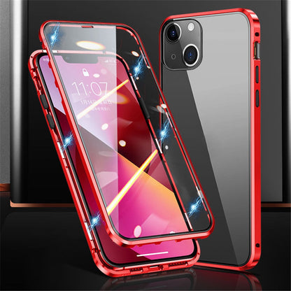 Phone Case for iPhone 15 Plus Full Body Case Magnetic Tempered Glass Double-Sided Phone Case