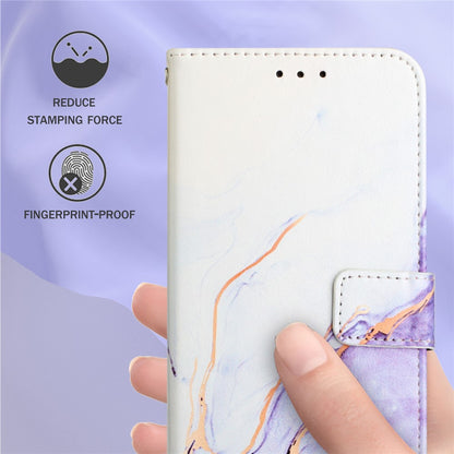 For iPhone 15 Pro Case with Strap Marble Pattern Leather Phone Cover Card Holder