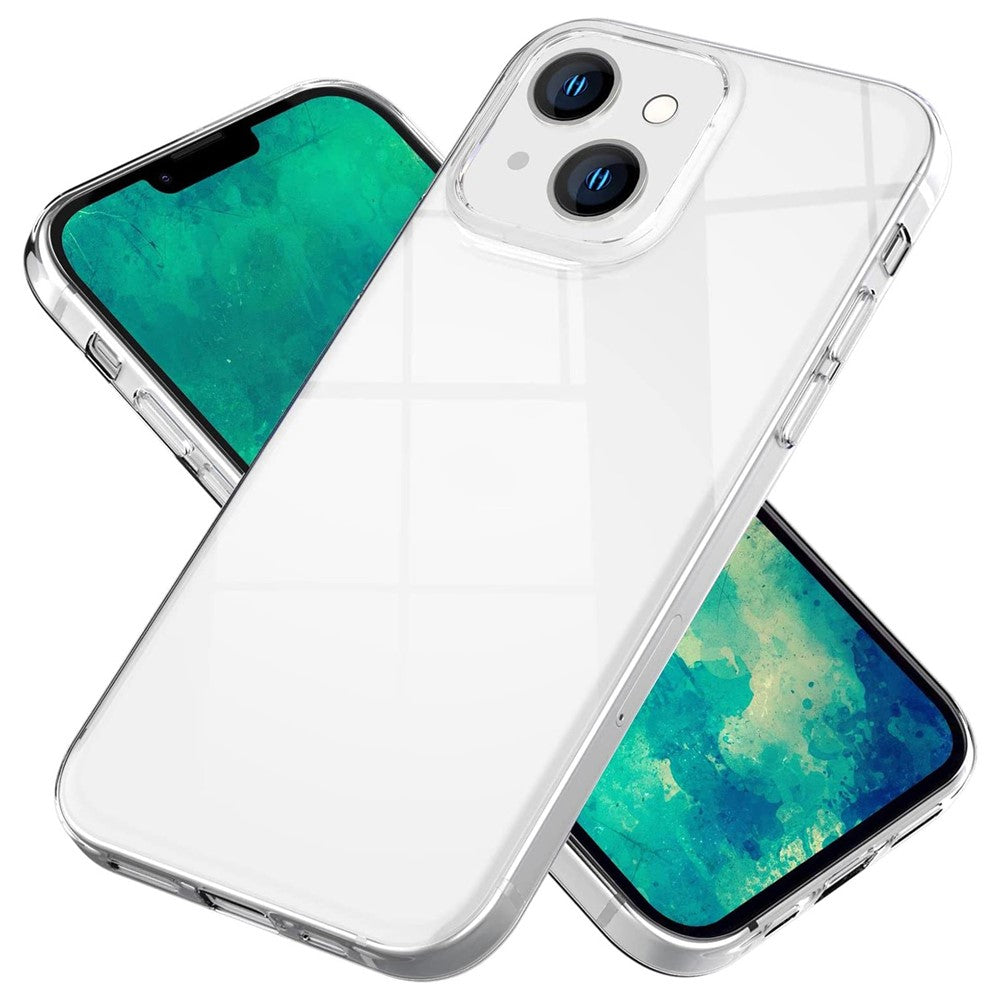 Anti-fingerprint Phone Cover for iPhone 15 Plus , Transparent Flexible TPU Phone Back Case