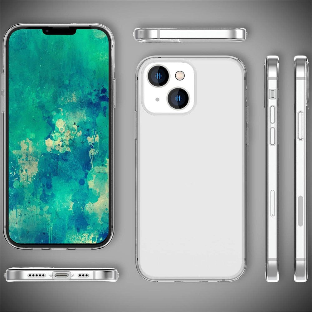 Anti-fingerprint Phone Cover for iPhone 15 Plus , Transparent Flexible TPU Phone Back Case