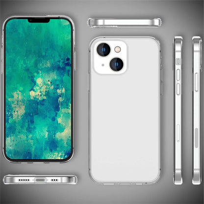 Anti-fingerprint Phone Cover for iPhone 15 Plus , Transparent Flexible TPU Phone Back Case