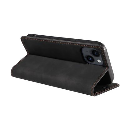 BETOPNICE 003 For iPhone 15 Plus PU Leather Stand Cover Anti-Scratch Wallet Phone Case with RFID Blocking Function