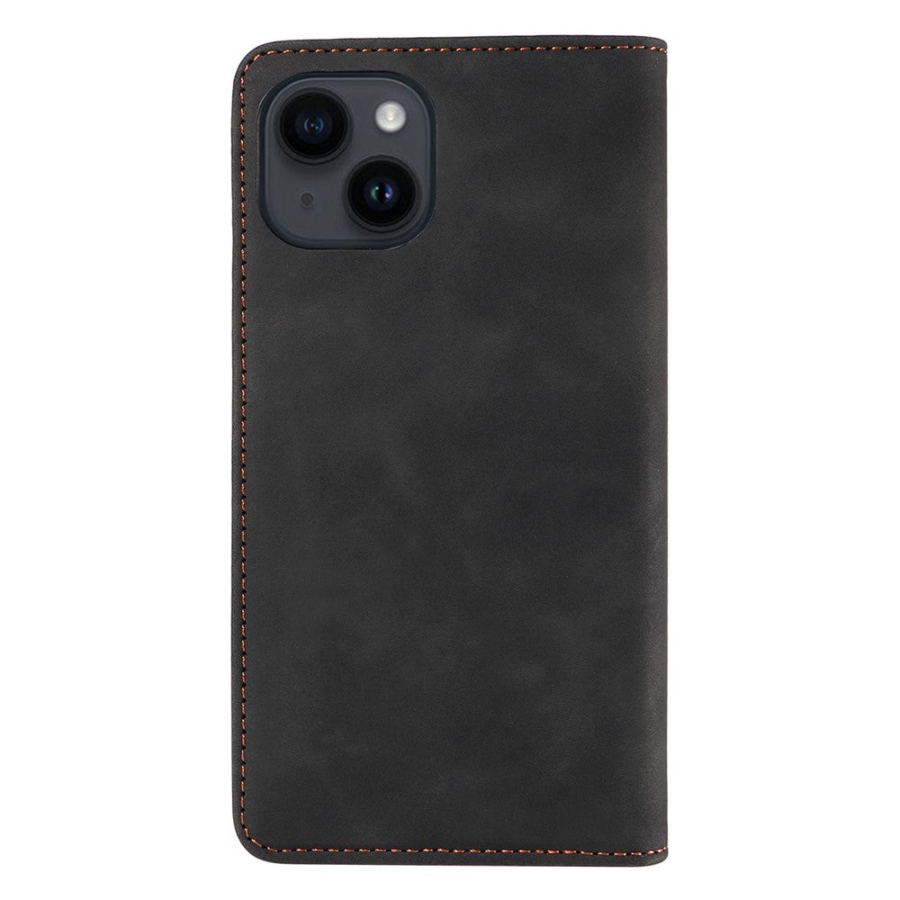 BETOPNICE 003 For iPhone 15 Plus PU Leather Stand Cover Anti-Scratch Wallet Phone Case with RFID Blocking Function