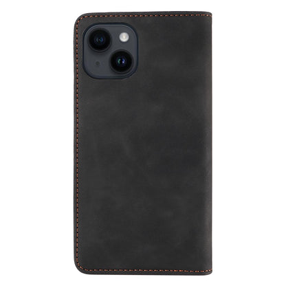 BETOPNICE 003 For iPhone 15 Plus PU Leather Stand Cover Anti-Scratch Wallet Phone Case with RFID Blocking Function