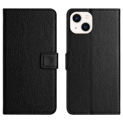 Litchi Texture Phone Wallet Case for iPhone 15 Plus ,  PU Leather Full Protection Stand Cover