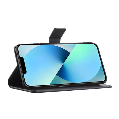 Litchi Texture Phone Wallet Case for iPhone 15 Plus ,  PU Leather Full Protection Stand Cover