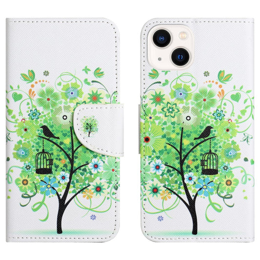 For iPhone 15 Plus PU Leather Wallet Case Pattern Printing Stand Phone Cover