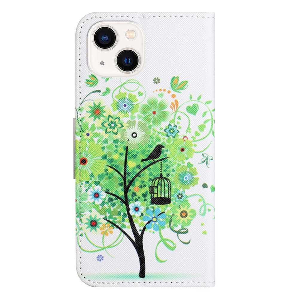 For iPhone 15 Plus PU Leather Wallet Case Pattern Printing Stand Phone Cover