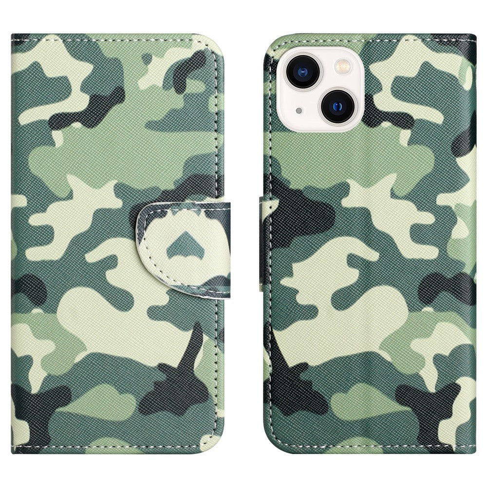 For iPhone 15 Plus PU Leather Wallet Case Pattern Printing Stand Phone Cover