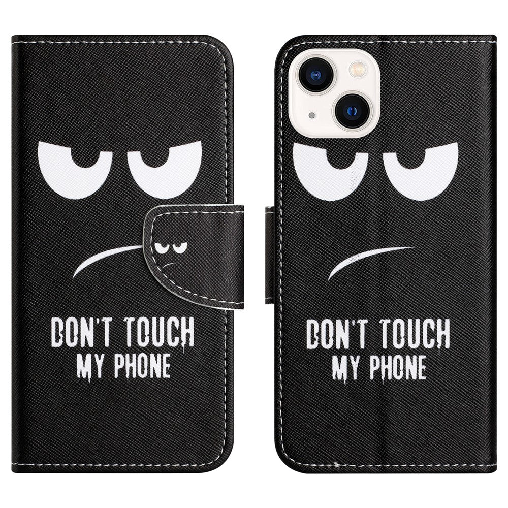 For iPhone 15 Plus PU Leather Wallet Case Pattern Printing Stand Phone Cover