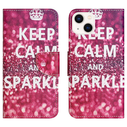 For iPhone 15 Plus PU Leather Wallet Case Pattern Printing Stand Phone Cover