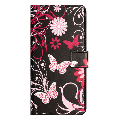 For iPhone 15 Plus Folio Wallet Case PU Leather Pattern Printing Stand Phone Cover