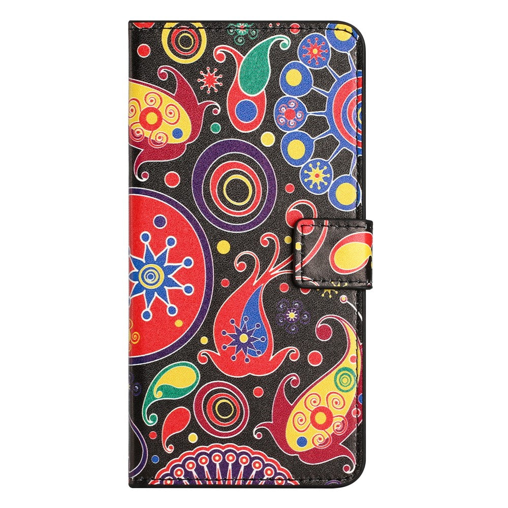 For iPhone 15 Pattern Printing Flip Case PU Leather Stand Wallet Phone Cover