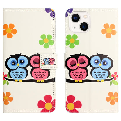 For iPhone 15 Pattern Printing Flip Case PU Leather Stand Wallet Phone Cover