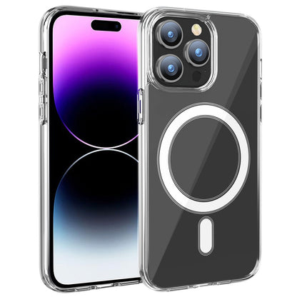 For iPhone 15 Pro Compatible with MagSafe Drop Resistant TPU+PC Case Clear Phone Cover