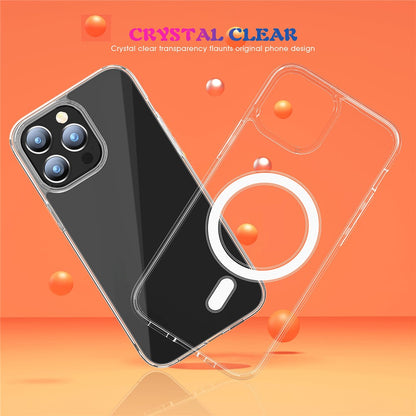 For iPhone 15 Pro Compatible with MagSafe Drop Resistant TPU+PC Case Clear Phone Cover
